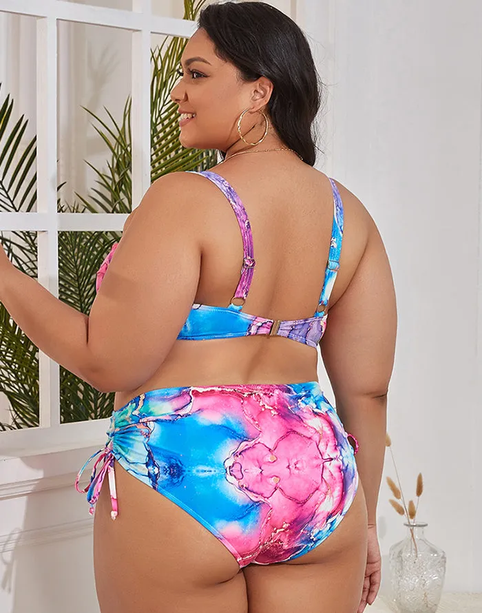 Summervivi-Colorful Print Plus Size Bikini