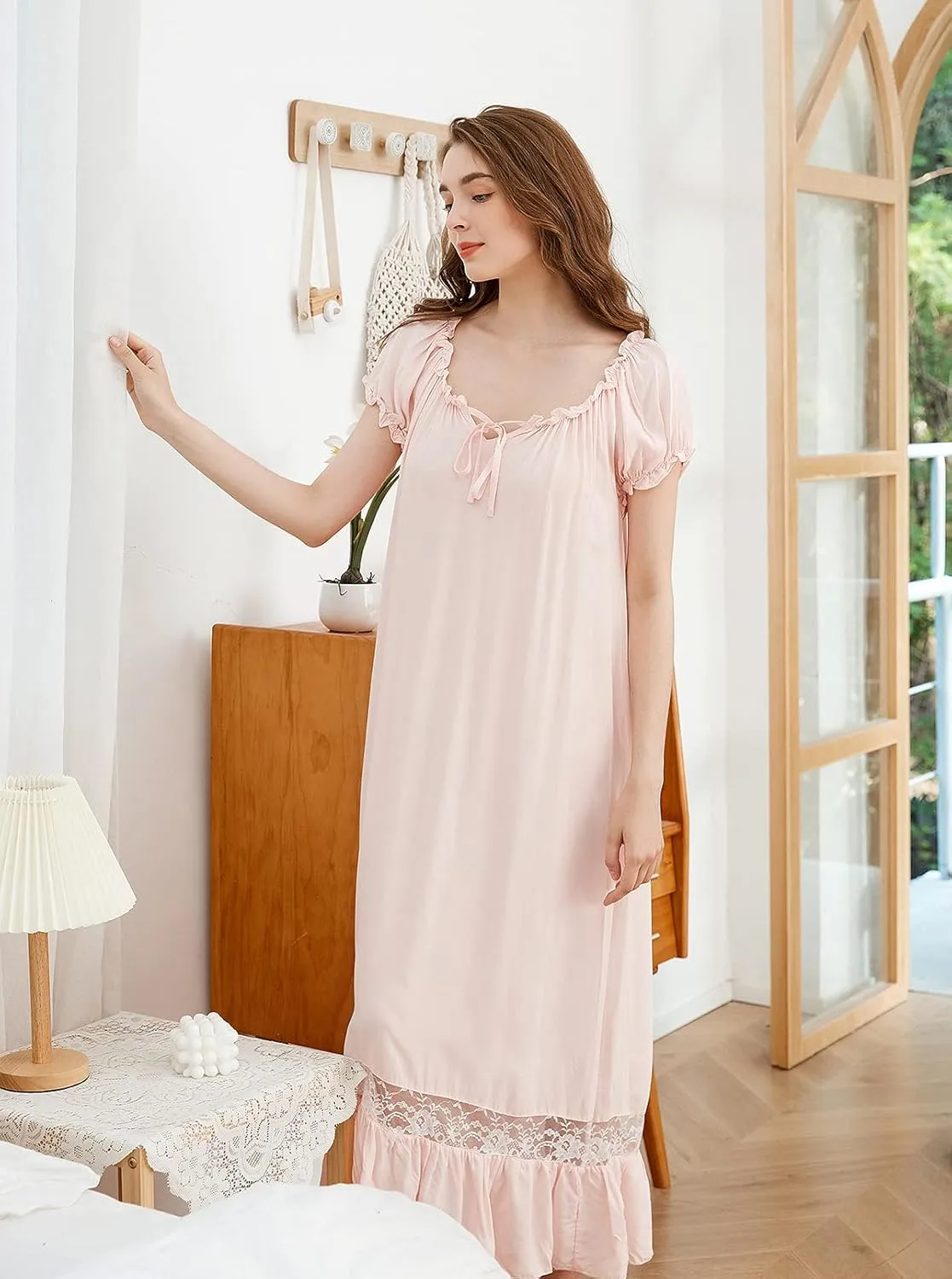 Super Soft Vintage Victorian Palace Style Nightgown Modal Viscose Rayon