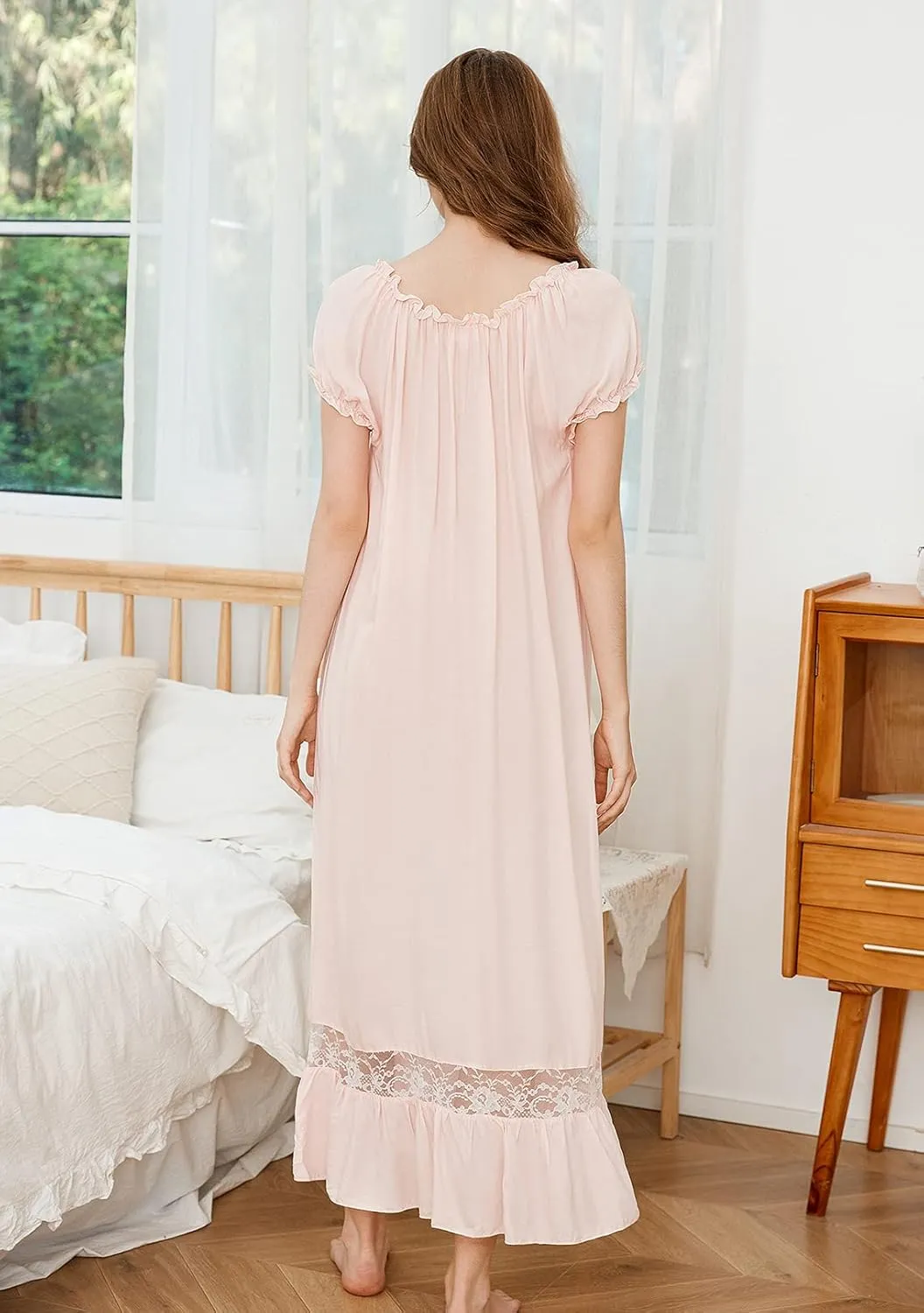 Super Soft Vintage Victorian Palace Style Nightgown Modal Viscose Rayon