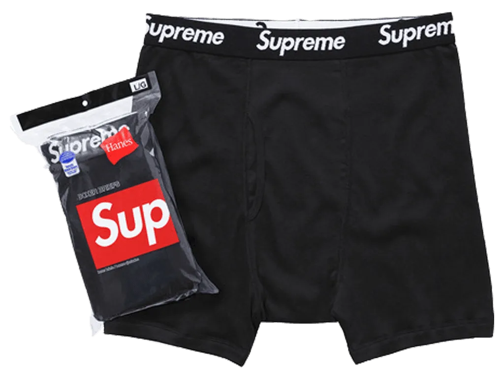 Supreme Hanes Boxer Briefs Black