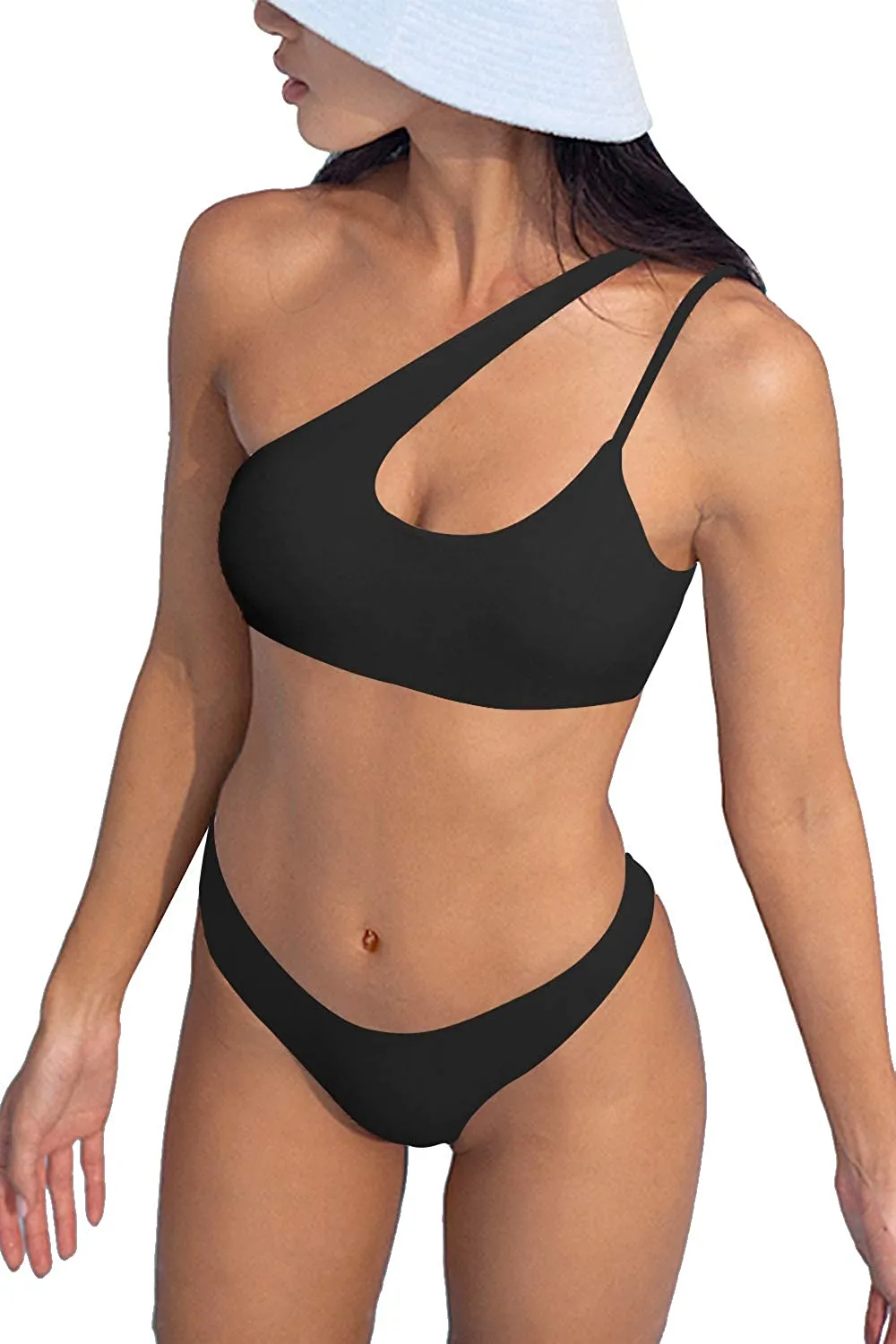 Upopby One Shoulder Bikini Set Swimsuit