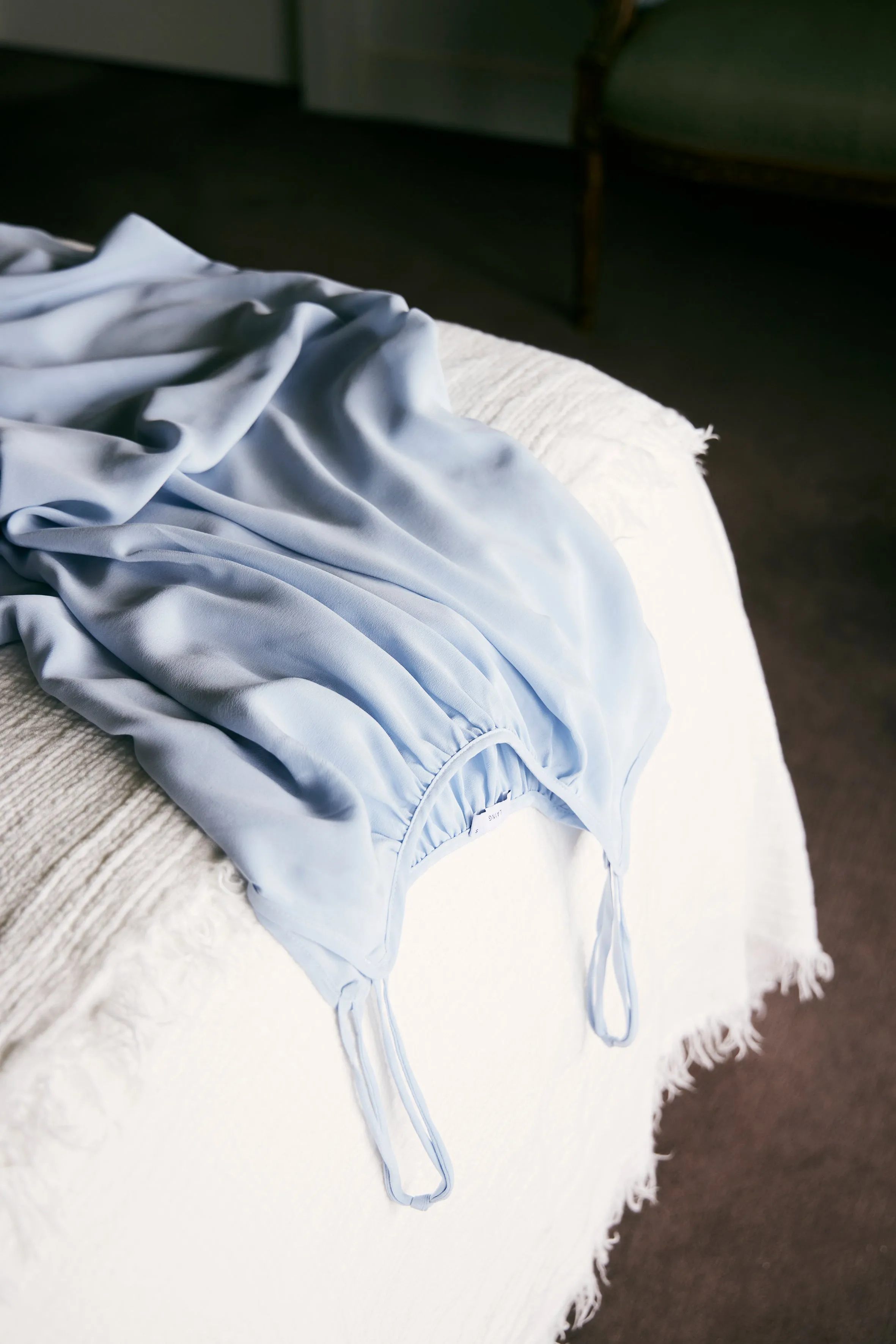 Victoria Silk Nightgown - Pale Blue