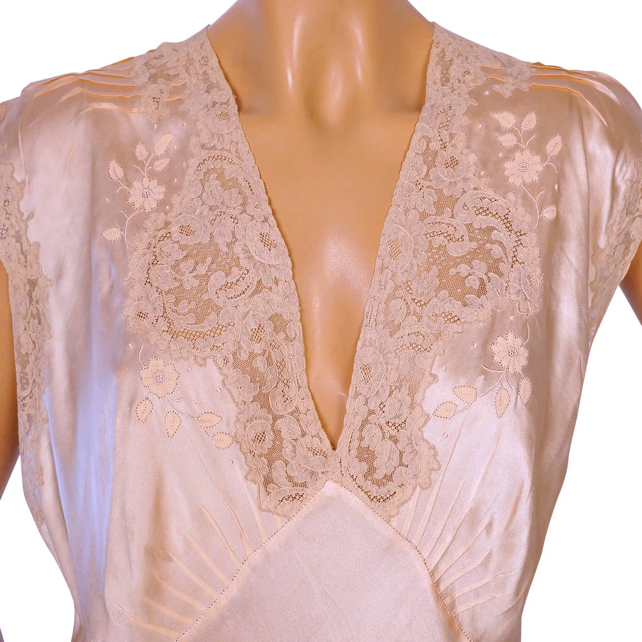 Vintage 1930s Pink Silk Nightie - Size L
