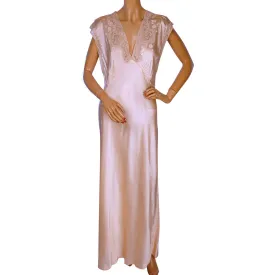 Vintage 1930s Pink Silk Nightie - Size L