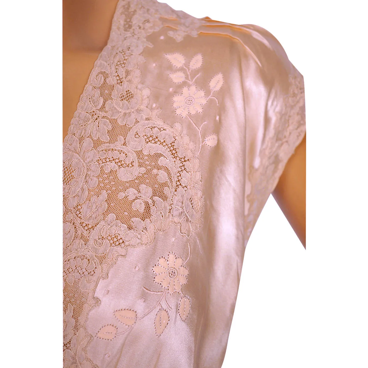 Vintage 1930s Pink Silk Nightie - Size L