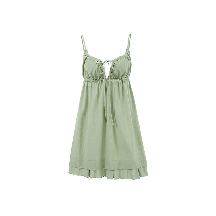 Wenkouban indie dress to impress Autumn New Sexy Sling Hollow out Nightdress White Cotton Backless Cool Women's Homewear