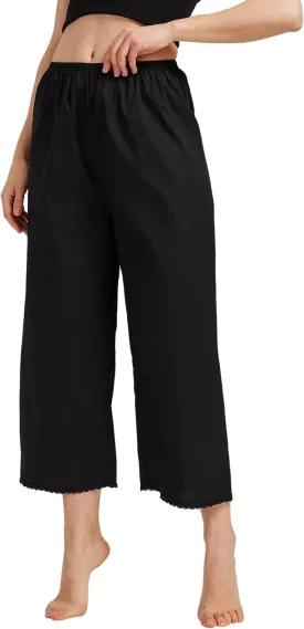 Women Cotton Half Slip Pettipants for Under Dress with Lace Trim Victorian Pajama Pants with Lining