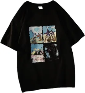 Women Graphic Tees Y2K Aesthetic Oversized T Shirts Summer Short Sleeves Indie Clothes Harajuku Japenese Streetwear