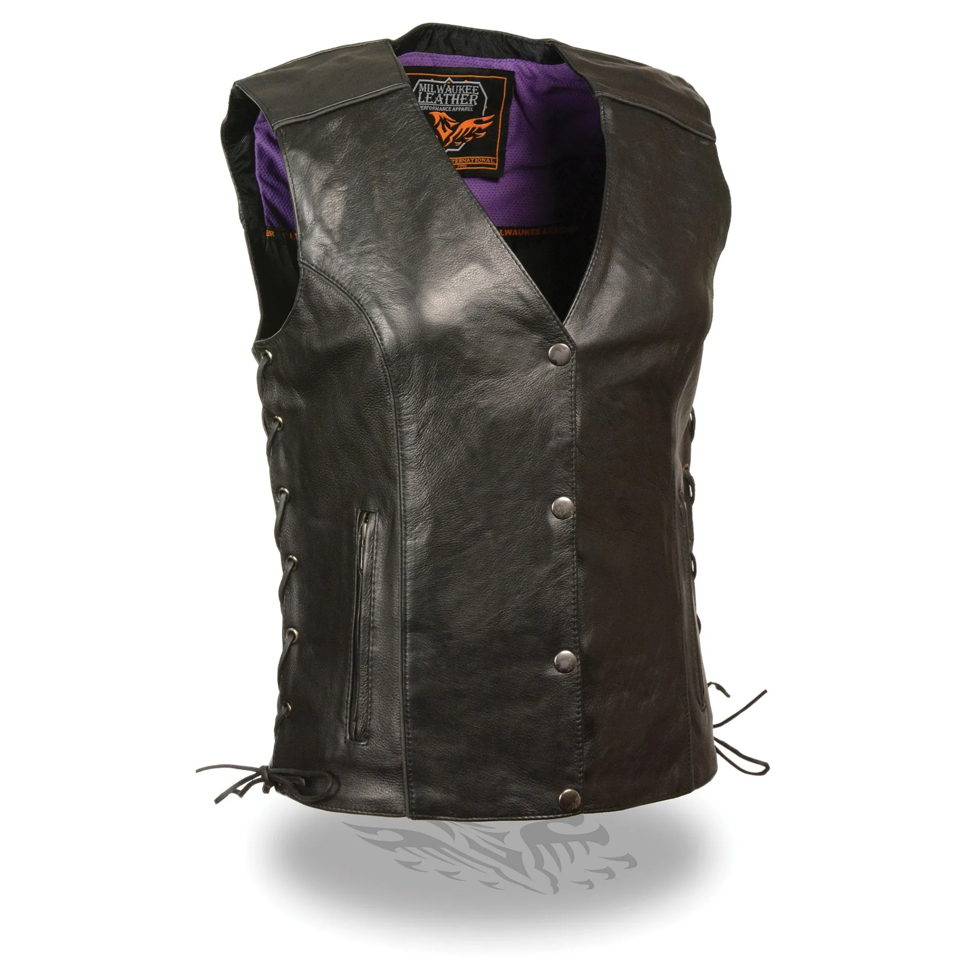 Women’s Black Vest w/ Stud & Wings Detailing