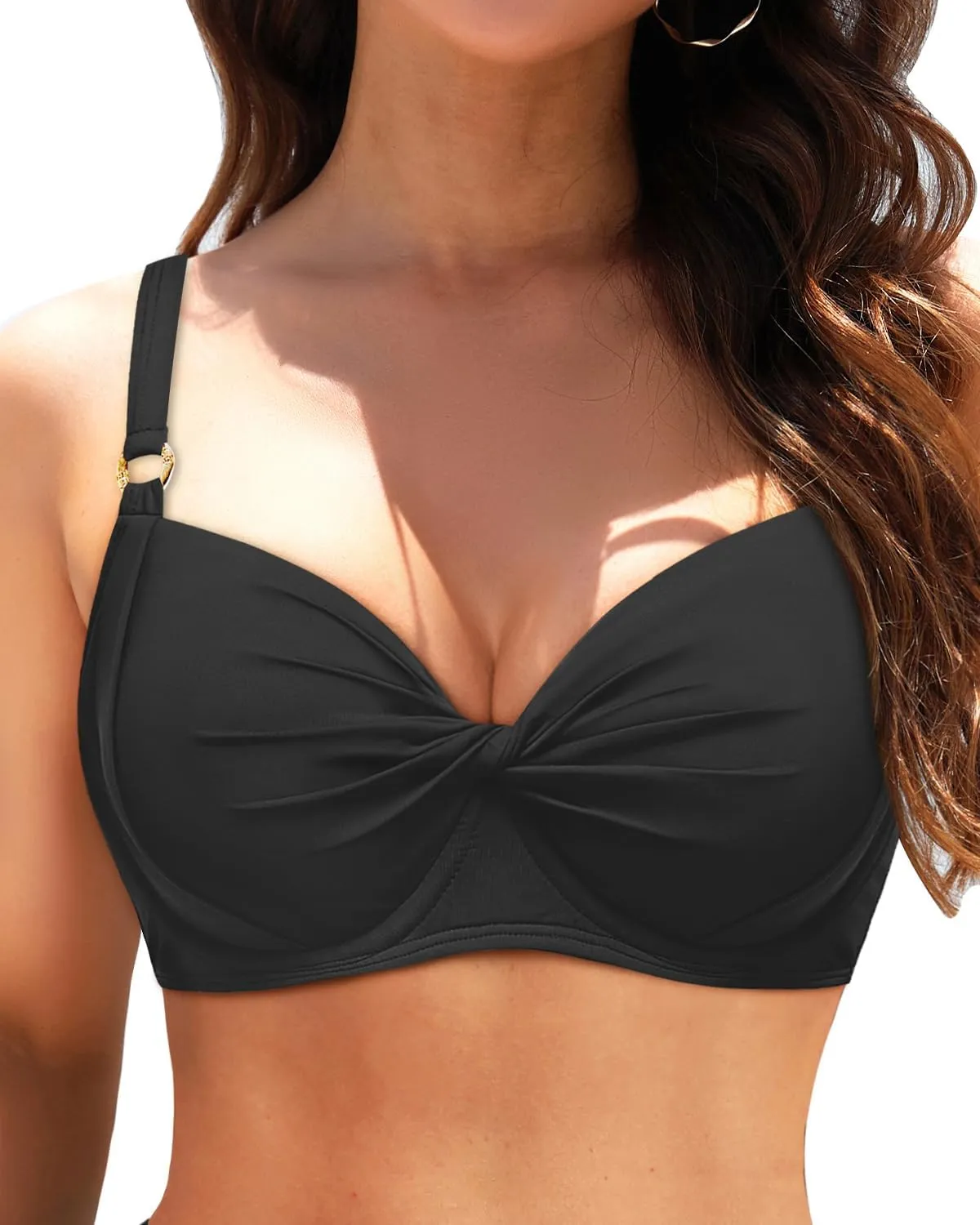 Women's Underwire Bikini Top - Push Up Swimsuit Top Only Twist Front Bathing Suit 2025 Retro Swim Bra