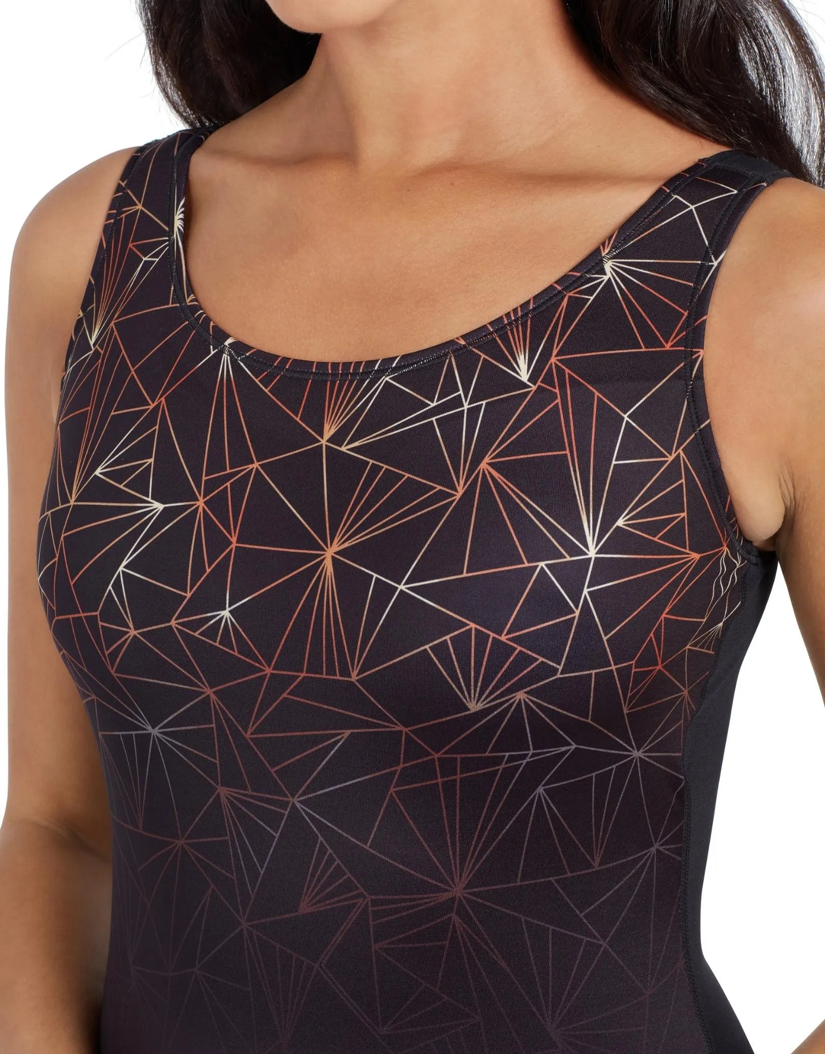 Zoggs Vintage Geo Scoopback Swimsuit - Black