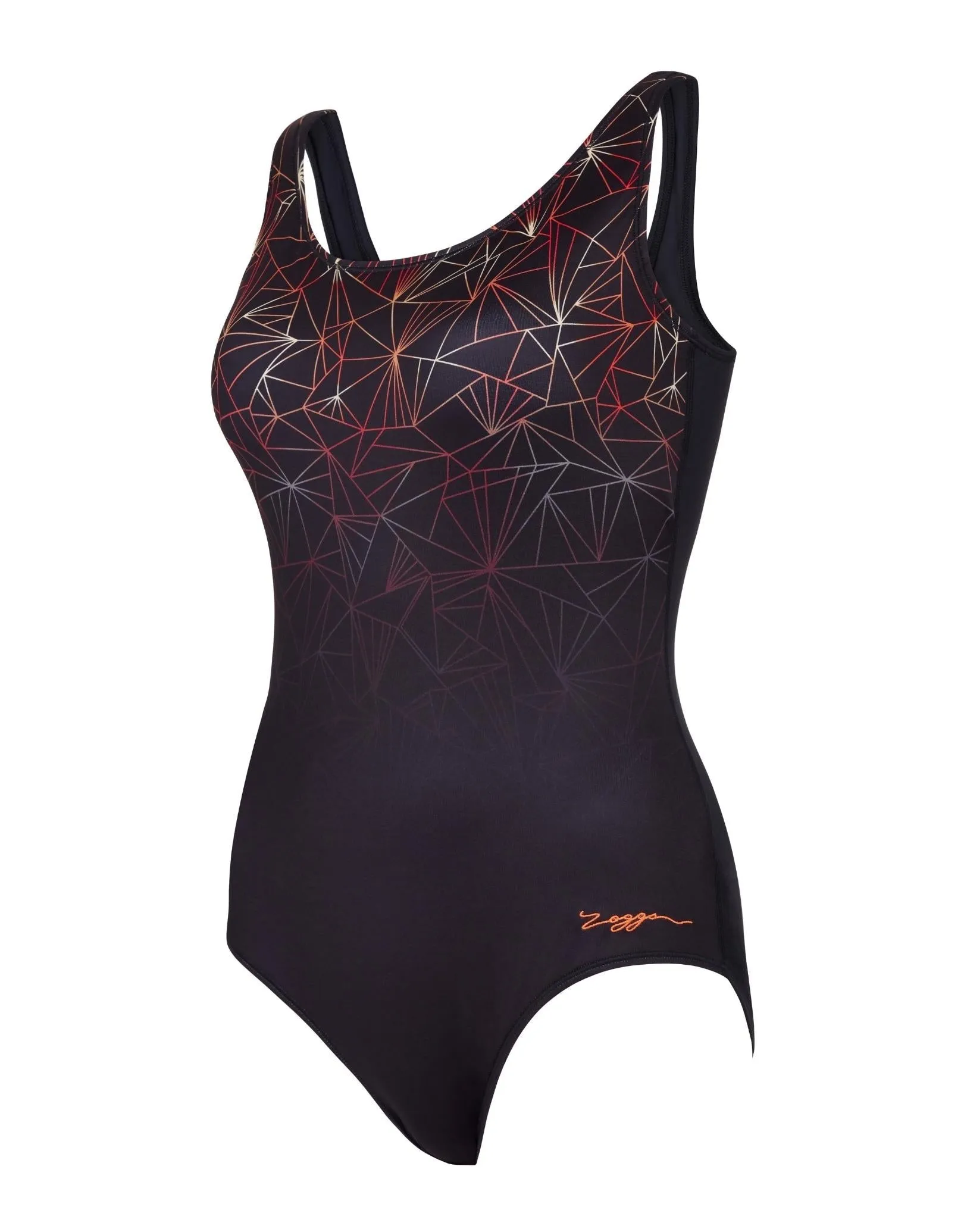 Zoggs Vintage Geo Scoopback Swimsuit - Black